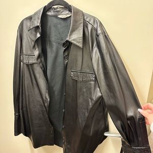 Steve Madden faux leather button up